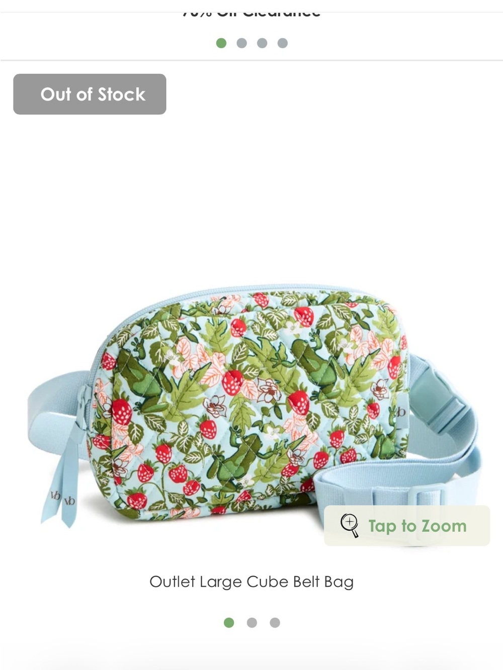 🐸 New With Tags Large Quilted Belt Bag in Frogberry Garden Blue